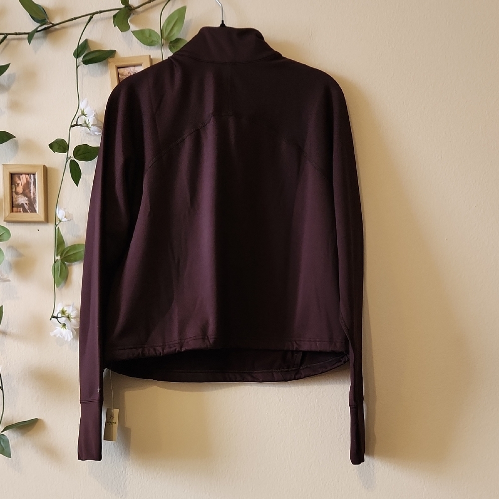 NWT - Aerie Brown Warm Up Quarter Zip Jacket - M - Picture 5 of 5
